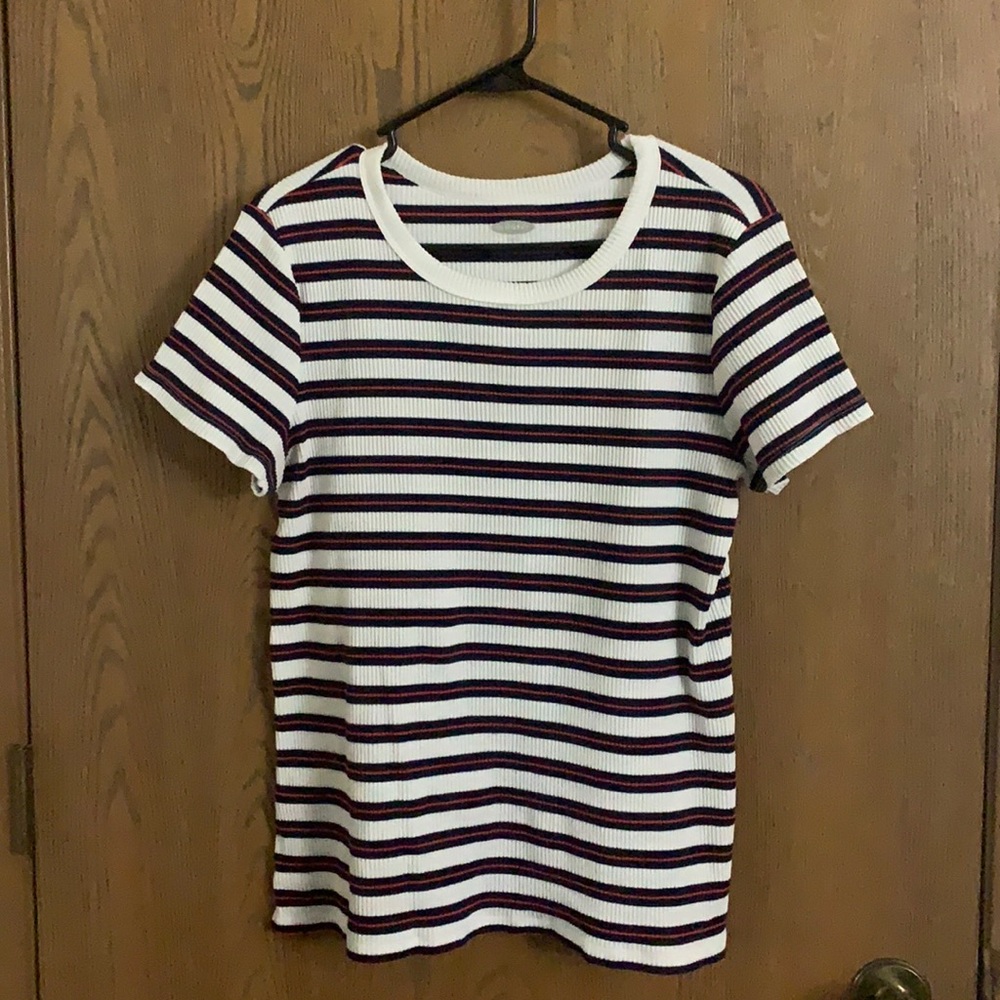 Old Navy Large Red, White, & Blue Stripes T-Shirt